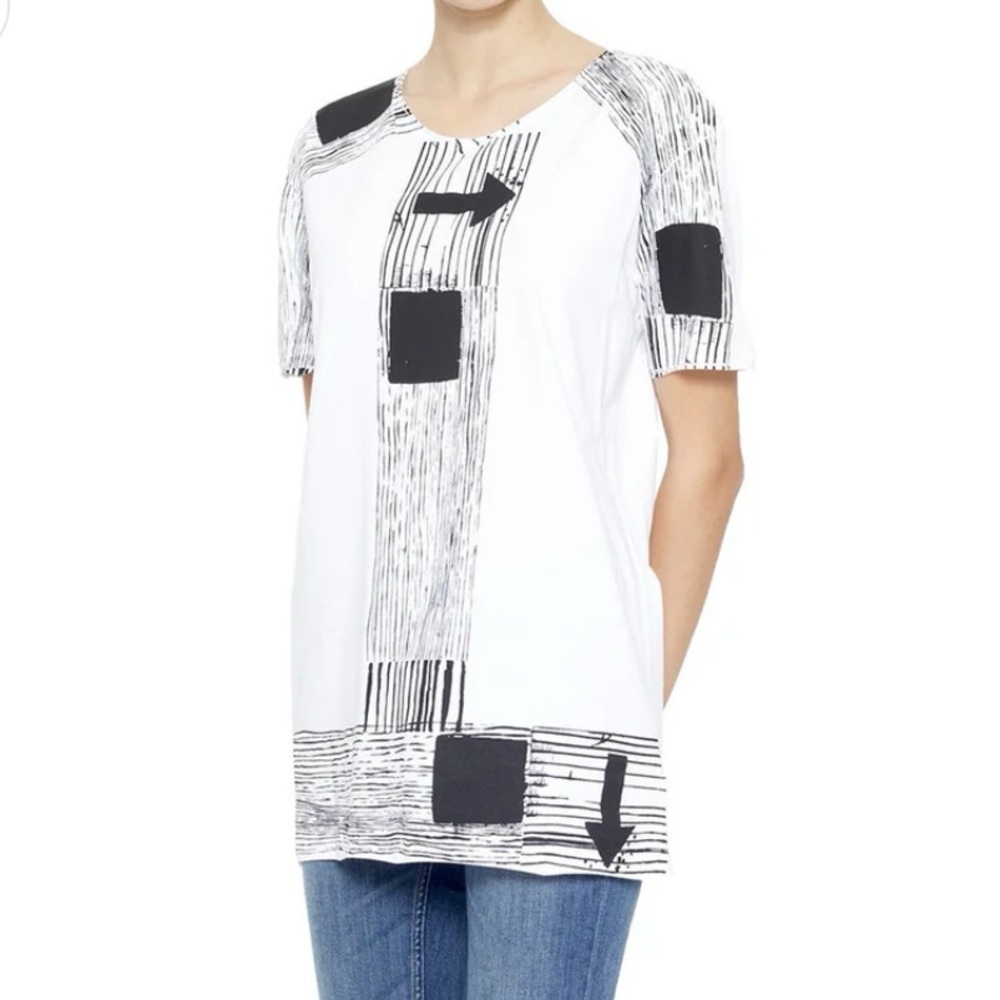 Edeline Lee Raw Graffiti Screen-Printed Organic Cotton T-Shirt Size Medium - Picture 3 of 6